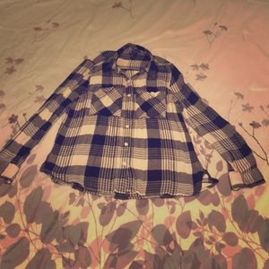Flannel plaid shirt black and white